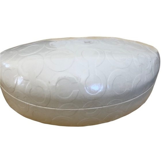 COACH Logo Ivory Sunglasses Hard ClamShell Case Lined Summer Designer - Picture 1 of 5